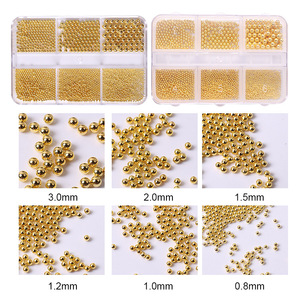 Caja <span class=keywords><strong>de</strong></span> 6 Compartimentos con Cuentas <span class=keywords><strong>de</strong></span> <span class=keywords><strong>Caviar</strong></span> para Decoración <span class=keywords><strong>de</strong></span> Uñas, <span class=keywords><strong>de</strong></span> 0.8-3mm, Microbolas <span class=keywords><strong>de</strong></span> Acero Inoxidable en Dorado, Plateado y Color Gun Metal, Decoración 3D para Uñas - Product Image 3