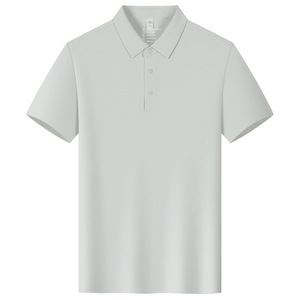 เสื้อโปโลโพลีเอสเตอร์ผู้ชายสีพื้นแขนสั้นชุดทำงานสวมใส่ได้ทุกวัน - Product Image 3