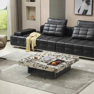 Mesa de Centro de Mármol Cuadrada, Moderna y Minimalista, Diseño Flotante de Alta Gama para Sala de Estar - Product Image 1