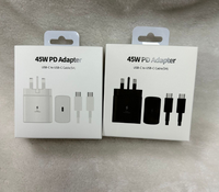 Adaptor Daya Pengisi Cepat PD 45W dengan Kabel Retraktil untuk Colokan Euro USB-C dan Penggunaan Kamera