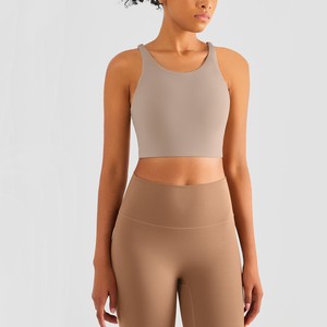 Comodo reggiseno da Yoga con cinturino incrociato in Nylon Spandex gilet da Fitness per la pelle con attrezzatura da allenamento semplice - Product Image 1