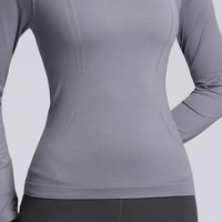 Camisetas Deportivas Personalizadas sin Costuras para Mujer, Ajustadas, para Correr, Fitness, Yoga, de Alta Calidad, Blancas, de Manga Larga