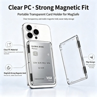Portefeuille magnétique ultra-léger en PC transparent avec support de téléphone intégré, poignée robuste et accessoires antichoc détachables
