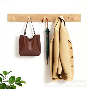 Solid <b>Wood</b> <b>Coat</b> <b>Hooks</b> 15.35in Wall Mounted Easy Install Clothing Organizer - Product Image 2
