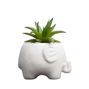 cartoon elephant design mini ceramic succulent plant pot wholesale