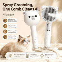Petit peigne pulvérisateur rechargeable en ABS en forme d'ours pour le toilettage des chats et des chiens - Élimination des poils morts et démêlage - Étanche IPX6