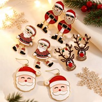 Boucles d'oreilles tendance en forme de flocon de neige avec zircon, bijoux d'hiver pour filles, cadeaux de Noël pas chers, vente en gros