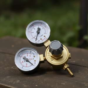 TTAKE Gas Regulator for Semi Professional Use <b>Welding</b> Accessories 0-10 Bar Dual Gauge Brass Body Made in Italia - Product Image 3