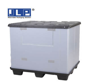 Caja de Paletización para Almacenamiento de Piezas Industriales, Equipo de Almacenamiento a Granel, Apilable, Plegable, de Altura Ajustable - Product Image 2