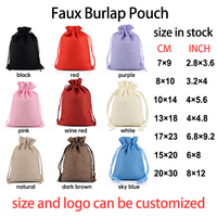 Sacs en toile de jute personnalisés promotionnels en gros 7X9 9X12 10X14 10X15 13X18 15X20 Cm sac à cordon de jute pochette cadeau