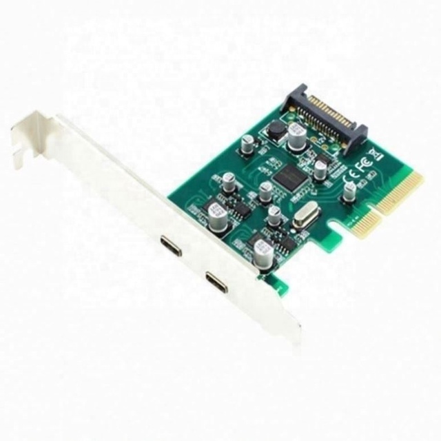 PCI-E PCIE 4X to Dual USB 3.1 Type-C Adapter Card