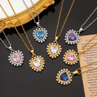 Collier pendentif cœur en acier inoxydable plaqué or, résistant à l'eau et inaltérable, best-seller TikTok Fanhua Jewelry