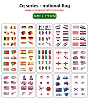 Autocollants en papier transfert à l'eau avec formes géométriques et drapeaux des États-Unis, du Canada et du Mexique pour les matchs de football et les événements sportifs