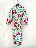 Indien fait à la main Vintage Suzani travail Kimono ouzbek Suzani Robe brodé à la main respirant séchage rapide été ethnique unisexe