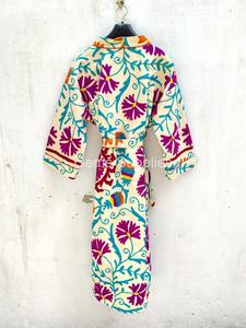 Indien fait à la main Vintage Suzani travail Kimono ouzbek Suzani Robe brodé à la main respirant séchage rapide été ethnique unisexe - Product Image 4