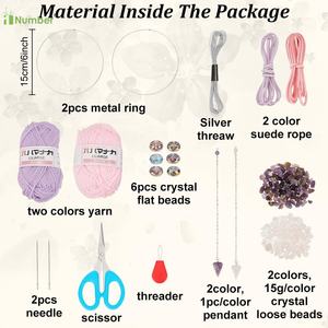 Adultes Débutants <span class=keywords><strong>Macramé</strong></span> Tenture Murale Lune Etoile Bricolage <span class=keywords><strong>Macramé</strong></span> Kits Attrape-Rêves <span class=keywords><strong>pour</strong></span> Décoration Murale de Chambre - Product Image 2