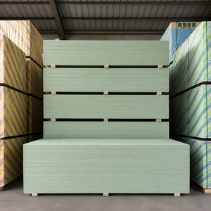 Waterproof <strong>Plaster</strong> Gypsum <strong>Board</strong> 12mm Moisture-Resistant Fireproof Drywall Panel Paper Faced Smooth Building <strong>Boards</strong> for Bathroom - Product Image 1