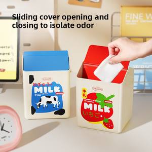 Poubelle de bureau à couvercle pivotant, mini table basse avec couvercle, poubelle mignonne pour voiture, chambre ou comptoir avec support pour téléphone portable - Product Image 4