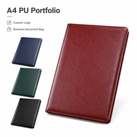 Portafolio de Cuero PU A4 con Logotipo Personalizado, Bolsa para Documentos de Negocios, Carpeta de Cera Vintage Premium para Reuniones, Oficina, Conferencias, Venta al Por Mayor
