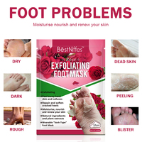 Masque pour les pieds à la rose BestNiffes, dernière nouveauté en promotion, soin de la peau, adoucit, élimine les callosités, exfoliant, hydratant