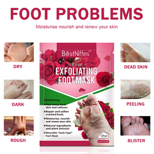 BestNiffes Ultima Novità Maschera per Piedi con Membrana alla Rosa, <span class=keywords><strong>Cura</strong></span> della Pelle, Ammorbidimento, Rimozione Calli, Esfoliante, Idratante - Product Image 4