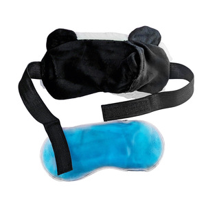 Cute Plush <strong>Panda</strong> Shape Sleep <strong>Mask</strong> with Hot Cold Gel Pack, Adjustable Velcro for Relieve Eye Strain, Ideal Gift for Women Men - Product Image 3