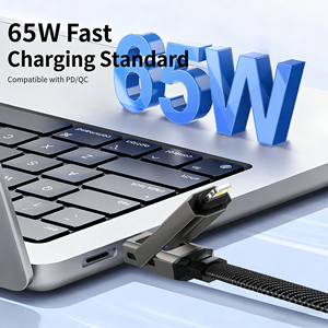 Nuevo Cable de Carga Rápida USB C 4 en 1 con Pantalla LED, Cable Trenzado Portátil de 65W 27W de 0.2M con Correa para Llavero para <span class=keywords><strong>iPhone</strong></span> - Product Image 6