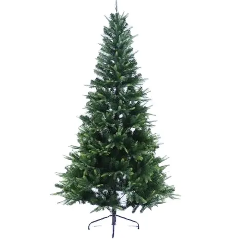 2023 Plump Gradient Green Mixed Material Flocked Large Xmax Artificial Christmas Decoration Tree