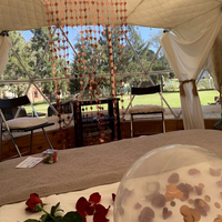 Dôme géodésique de luxe de 6 mètres pour hôtel-resort moderne, tente de glamping quatre saisons, camping extérieur préfabriqué