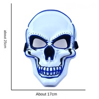 Masque LED Lumineux PVC Blanc en Gros Spot, Masque d'Horreur Lumière Froide EL, Masque de Fête Flash 10 Couleurs Halloween 2024