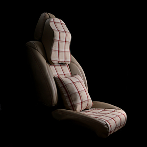 Housse de siège de <span class=keywords><strong>voiture</strong></span> en cuir PVC avec VW MK7 Clark Tartan <span class=keywords><strong>Plaid</strong></span> GTD GTE GTI Tan Red Housses de siège de <span class=keywords><strong>voiture</strong></span> Style d'article personnalisé - Product Image 3