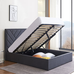 Nordic Modern Luxury Double <b>Storage</b> <b>Bed</b> Soft <b>Leather</b> Fabric Upholstered with Wooden Frame for Home or Hotel Bedroom - Product Image 2