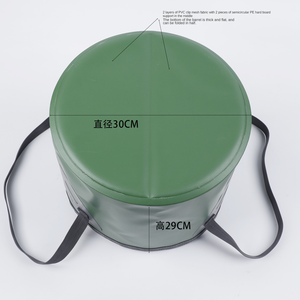 Cubo Plegable Portátil para Exteriores, 20L, Doble Fondo Rígido, Lona de PVC, para Viajes, Camping, Multifuncional, Listo para Enviar - Product Image 4