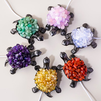 RUNYANGSHI Vente en gros d'objets artisanaux en cristal, lampe de nuit USB en cristal naturel en forme de tortue, lampe tortue animale, cadeau de guérison Reiki