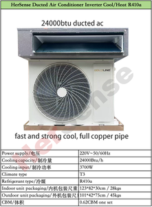 เครื่องปรับอากาศแบบท่อลม 3 ตัว สำหรับที่อยู่อาศัย หนึ่งเครื่อง หนึ่งท่อ  ระบบปรับอากาศแบบท่อสีขาว 24000 บีทียู T3 แรงดันไฟฟ้าสูง - Product Image 4