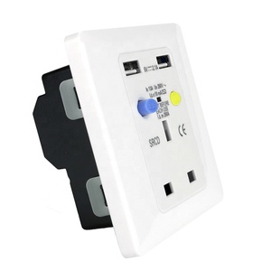 Prise murale GFCI blanche NANDAO avec ports USB, construction en plastique, indice <span class=keywords><strong>de</strong></span> protection IP67 - Product Image 2