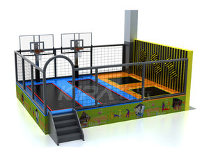 Parc de trampolines le plus vendu petit <span class=keywords><strong>trampoline</strong></span> d'intérieur pour enfants avec filet de protection pour centre commercial - Product Image 2