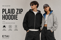 Hoodie Mewah Kotak-kotak Model Crop Berbahan French Terry Unisex Tebal Gaya Hip Hop Streetwear Polos Custom Logo Hoodie Pria