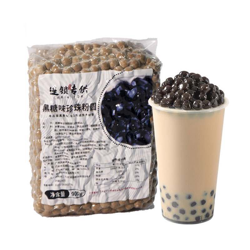 High quality Brown sugar flavored tapioca pearls powder round for boba tea bubble tea ingredients