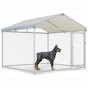 Outdoor Large Waterproof Chain Link Dog Run Kennel Fences New Large Dog Cage Cover Tarp Heavy Pet House Outdoor Animal Cage