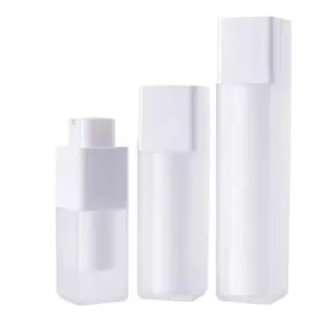 15ml 30ml 50ml square airless pump cosmetic foundation bottle packaging twist up container for cosmetics airless bottle