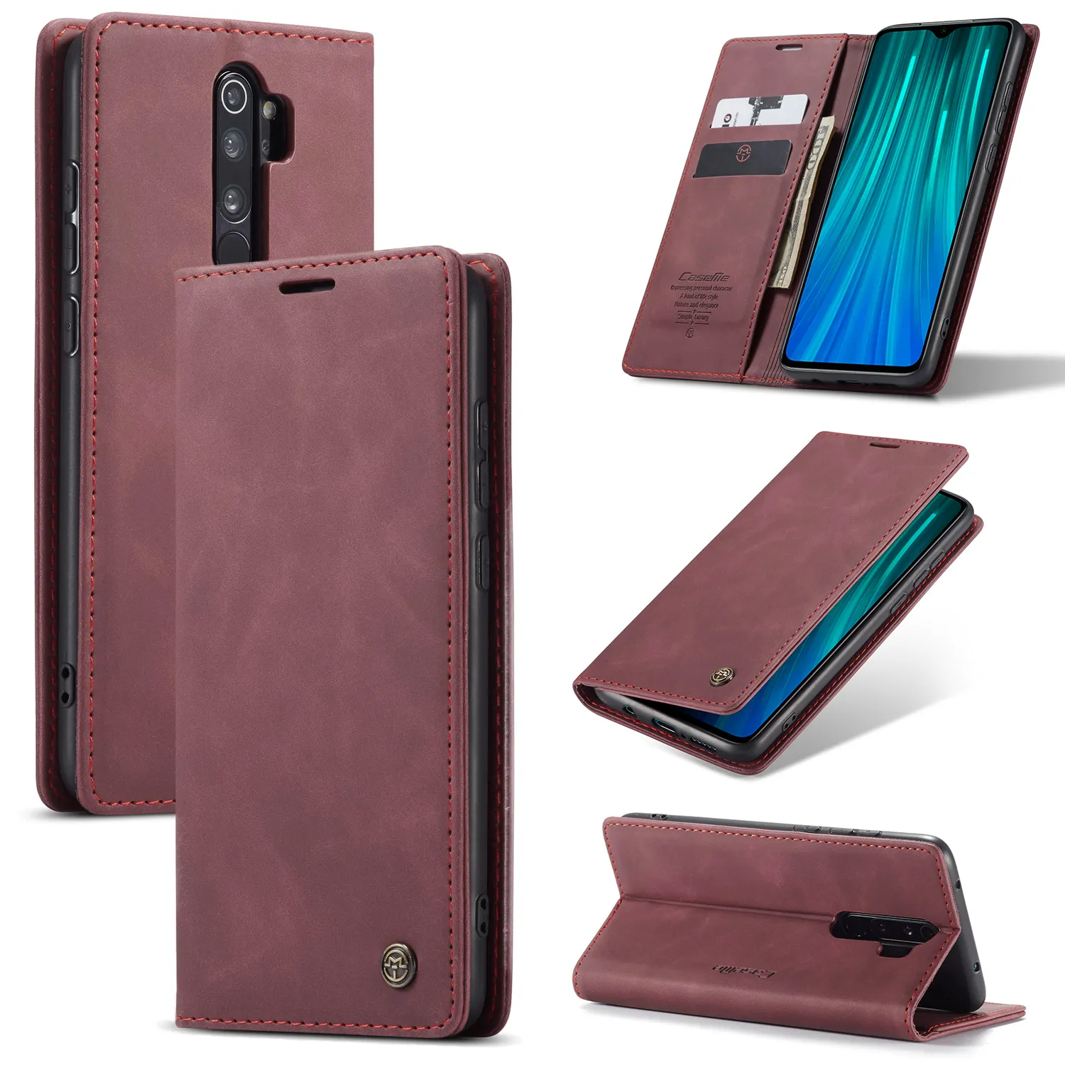 CaseMe Magnetic Flip Cover For Xiaomi Mi 9 9T Redmi K20 K30 K40 Note10 Pro Genuine Real Leather Wallet Card Holder Phone Case