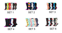 Chaussettes de compression montantes respirantes et colorées, nouveau style, pour le sport et la course à pied, vente en gros premium