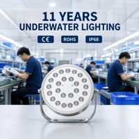 Lumière LED sous-marine certifiée CE IP68, en acier inoxydable, RGB, à intensité variable, submersible, pour piscine, fontaine, paysage, 5 ans de garantie