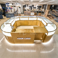 PENBO Kiosque de Luxe pour Bijoux et Parfums, Comptoir d'Exposition Personnalisable, Écologique, Robuste, Éclairage LED, Facile à Nettoyer, Options de Couleur/Taille