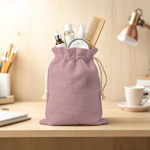 Sac à cordon en toile de coton biologique durable et écologique avec logo personnalisé imprimé, pochette à bijoux pour cadeaux promotionnels - Product Image 6