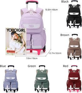 Free sample Children's Rolling School Bag with Wheels, Large Capacity, Students' <b>Trolley</b> School Backpack - Product Image 5