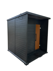 Cabina de Sauna Cuadrada Negra con Estufa de 6kW, Interior de Cedro Rojo, Exterior de Madera de Hemlock (4-6 Personas) - Product Image 5
