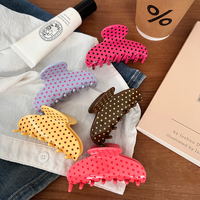 Nouvelle pince à cheveux en acétate personnalisée pour femme, motif pois, couleur bonbon, 9 cm, collection printemps-été 2026