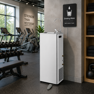 <span class=keywords><strong>Fontaine</strong></span> à <span class=keywords><strong>eau</strong></span> froide commerciale sur pied en acier inoxydable, à commande par pédale, pour gymnases et parcs publics - Product Image 3